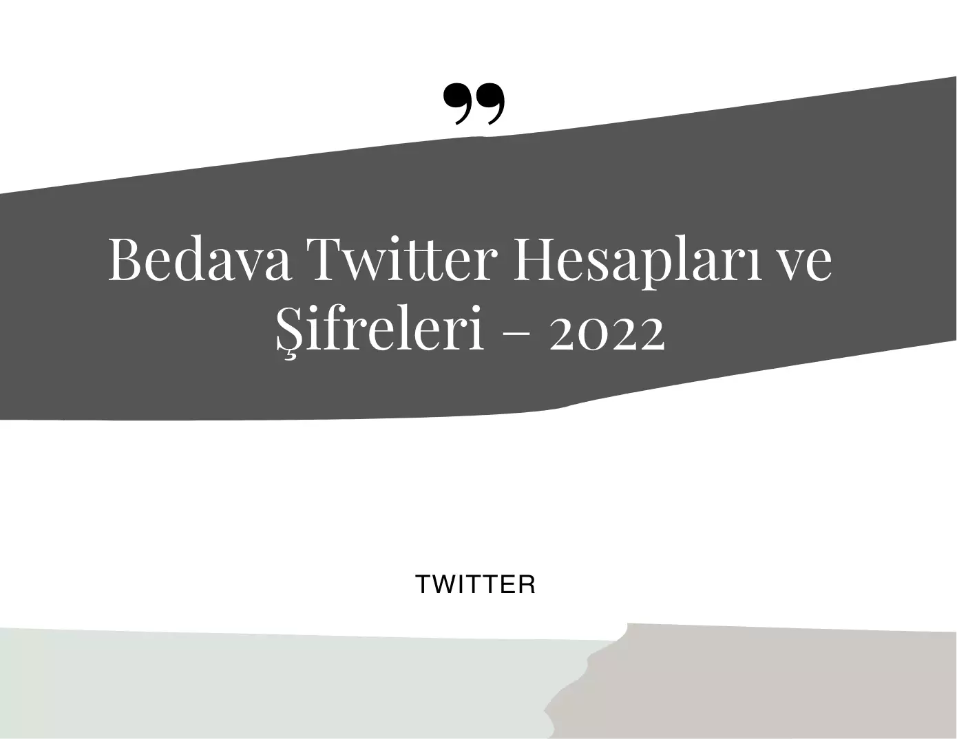 Bedava Twitter Hesapları ve Şifreleri – 2022