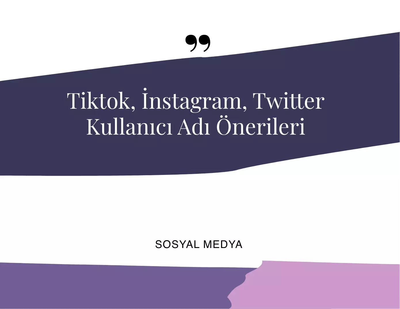 TikTok, Instagram, Twitter Kullanıcı Adı Önerileri