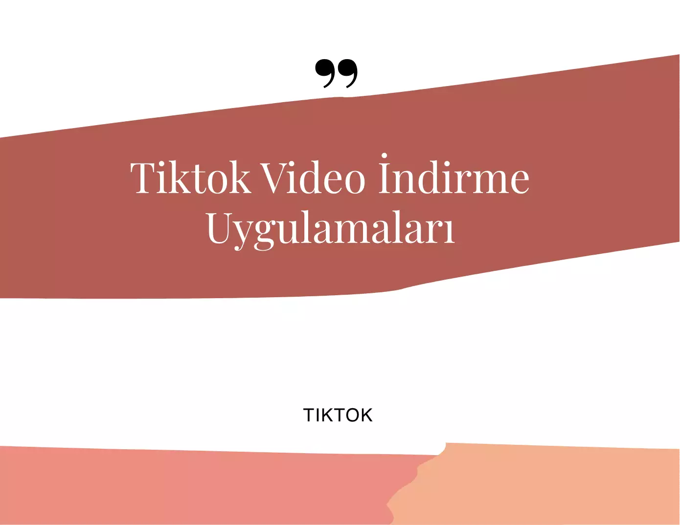 TikTok Video İndirme Uygulamaları
